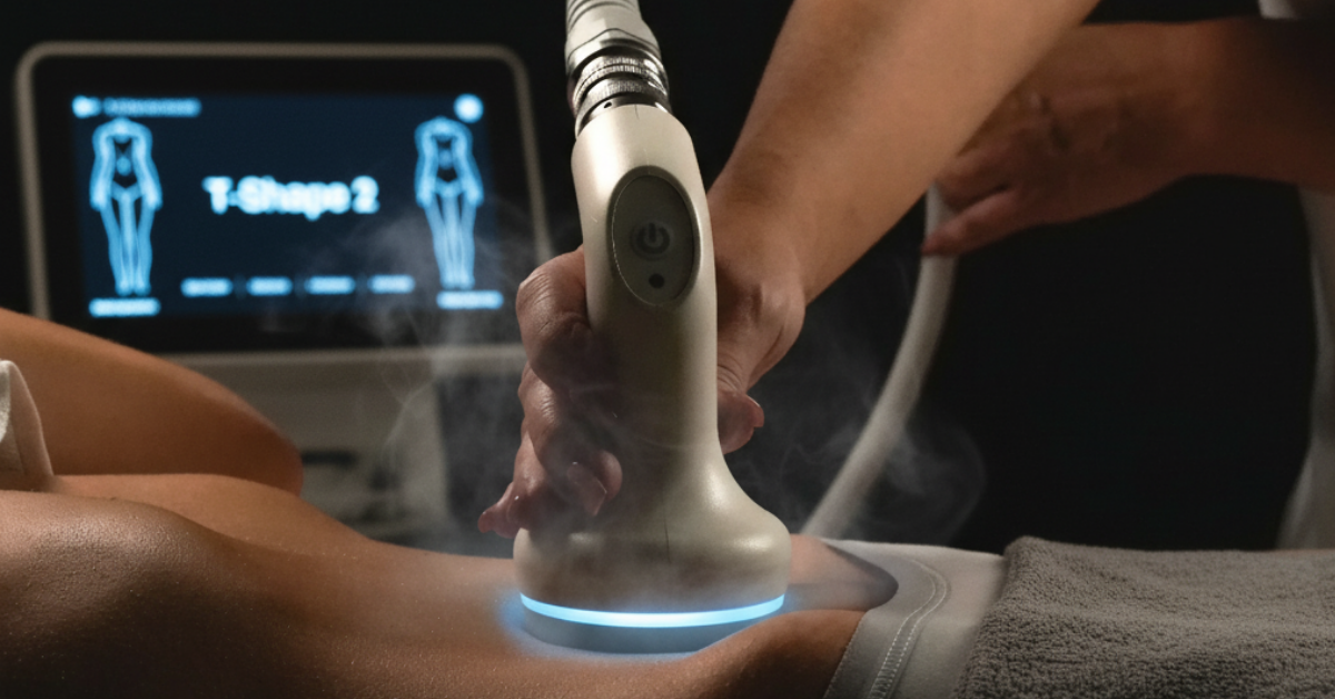 T-Shape 2 body contouring treatment session showing advanced technology